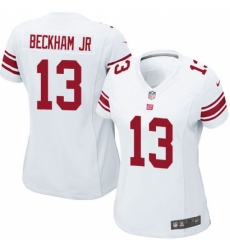 Women's Nike New York Giants #13 Odell Beckham Jr Game White NFL Jersey