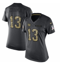Women's Nike New York Giants #13 Odell Beckham Jr Limited Black 2016 Salute to Service NFL Jersey