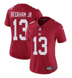 Women's Nike New York Giants #13 Odell Beckham Jr Red Alternate Vapor Untouchable Limited Player NFL Jersey