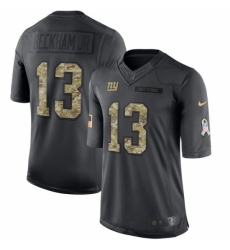 Youth Nike New York Giants #13 Odell Beckham Jr Limited Black 2016 Salute to Service NFL Jersey