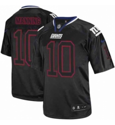 Men's Nike New York Giants #10 Eli Manning Elite Lights Out Black NFL Jersey