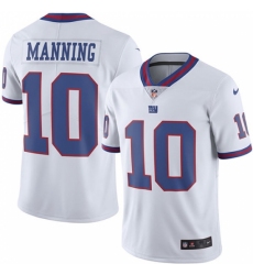 Men's Nike New York Giants #10 Eli Manning Elite White Rush Vapor Untouchable NFL Jersey
