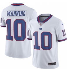Men's Nike New York Giants #10 Eli Manning Limited White Rush Vapor Untouchable NFL Jersey