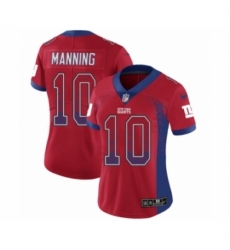 Women's Nike New York Giants #10 Eli Manning Limited Red Rush Drift Fashion NFL Jersey