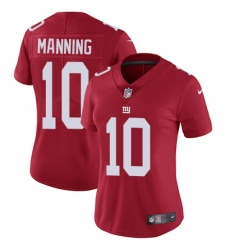 Women's Nike New York Giants #10 Eli Manning Red Alternate Vapor Untouchable Limited Player NFL Jersey
