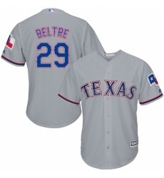 Men's Majestic Texas Rangers #29 Adrian Beltre Replica Grey Road Cool Base MLB Jersey