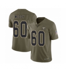 Men's New Orleans Saints #60 Erik McCoy Limited Olive 2017 Salute to Service Football Jersey