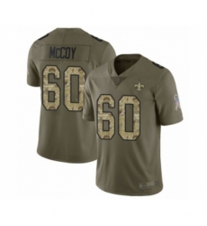 Men's New Orleans Saints #60 Erik McCoy Limited Olive Camo 2017 Salute to Service Football Jersey