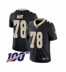 Men's New Orleans Saints #78 Erik McCoy Black Team Color Vapor Untouchable Limited Player 100th Season Football Jersey