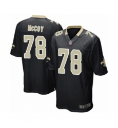 Men's New Orleans Saints #78 Erik McCoy Game Black Team Color Football Jersey