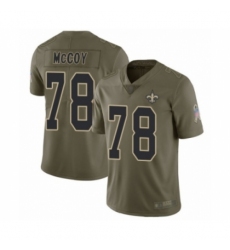 Men's New Orleans Saints #78 Erik McCoy Limited Olive 2017 Salute to Service Football Jersey