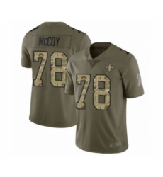 Men's New Orleans Saints #78 Erik McCoy Limited Olive Camo 2017 Salute to Service Football Jersey