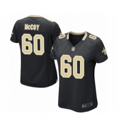 Women's New Orleans Saints #60 Erik McCoy Game Black Team Color Football Jersey