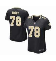 Women's New Orleans Saints #78 Erik McCoy Game Black Team Color Football Jersey