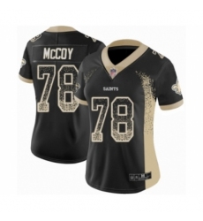 Women's New Orleans Saints #78 Erik McCoy Limited Black Rush Drift Fashion Football Jersey