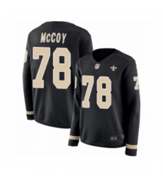 Women's New Orleans Saints #78 Erik McCoy Limited Black Therma Long Sleeve Football Jersey