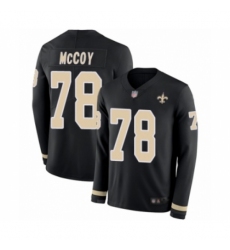 Youth New Orleans Saints #78 Erik McCoy Limited Black Therma Long Sleeve Football Jersey