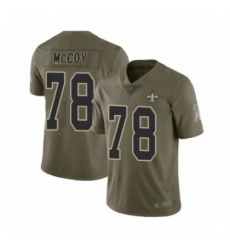 Youth New Orleans Saints #78 Erik McCoy Limited Olive 2017 Salute to Service Football Jersey