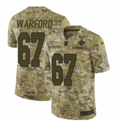 Men's Nike New Orleans Saints #67 Larry Warford Limited Camo 2018 Salute to Service NFL Jersey