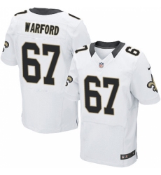 Men's Nike New Orleans Saints #67 Larry Warford White Vapor Untouchable Elite Player NFL Jersey