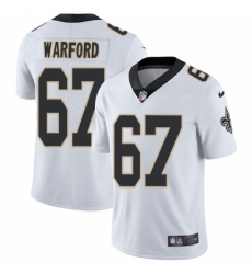 Men's Nike New Orleans Saints #67 Larry Warford White Vapor Untouchable Limited Player NFL Jersey