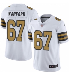 Men's Nike New Orleans Saints #74 Larry Warford Limited White Rush Vapor Untouchable NFL Jersey