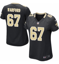 Women's Nike New Orleans Saints #67 Larry Warford Game Black Team Color NFL Jersey