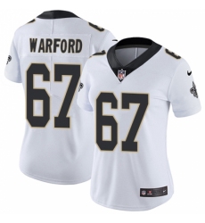 Women's Nike New Orleans Saints #67 Larry Warford White Vapor Untouchable Elite Player NFL Jersey