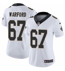 Women's Nike New Orleans Saints #67 Larry Warford White Vapor Untouchable Limited Player NFL Jersey
