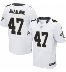 Men's Nike New Orleans Saints #47 Alex Anzalone White Vapor Untouchable Elite Player NFL Jersey