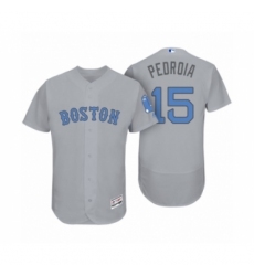 Men Boston Red Sox #15 Dustin Pedroia Gray 2017 Fathers Day Flex Base Jersey