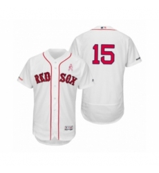 Men Dustin Pedroia Boston Red Sox #15 White 2019 Mothers Day flex base Jersey