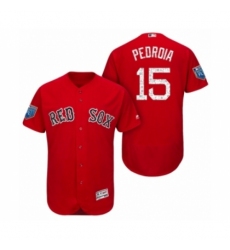 Men Scarlet Boston Red Sox #15 Dustin Pedroia 2018 Spring Training Flex Base Jersey