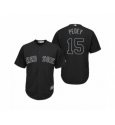 Men's Boston Red Sox #15 Dustin Pedroia Pedey Black 2019 Players Weekend Replica Jersey