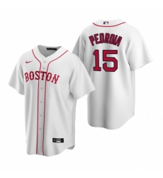 Men's Nike Boston Red Sox #15 Dustin Pedroia White Alternate Stitched Baseball Jersey