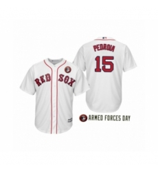 Youth 2019 Armed Forces Day Dustin Pedroia #15 Boston Red Sox White Jersey