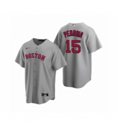 Youth Boston Red Sox #15 Dustin Pedroia Nike Gray Replica Road Jersey