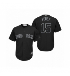 Youth Boston Red Sox #15 Dustin Pedroia Pedey Black 2019 Players Weekend Replica Jersey