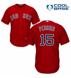 Youth Majestic Boston Red Sox #15 Dustin Pedroia Replica Red Alternate Home Cool Base MLB Jersey