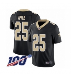Men's New Orleans Saints #25 Eli Apple Black Team Color Vapor Untouchable Limited Player 100th Season Football Jersey