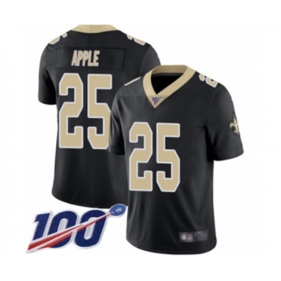 Men's New Orleans Saints #25 Eli Apple Black Team Color Vapor Untouchable Limited Player 100th Season Football Jersey Men's New Orleans Saints #25 Eli Apple Black Team Color Vapor Untouchable Limited Player 100th Season Football Jersey
