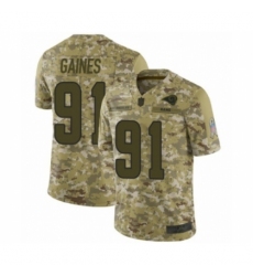 Men's Los Angeles Rams #91 Greg Gaines Limited Camo 2018 Salute to Service Football Jersey