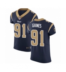 Men's Los Angeles Rams #91 Greg Gaines Navy Blue Team Color Vapor Untouchable Elite Player Football Jersey