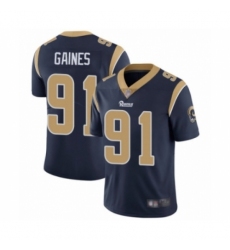 Men's Los Angeles Rams #91 Greg Gaines Navy Blue Team Color Vapor Untouchable Limited Player Football Jersey