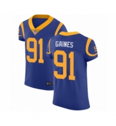 Men's Los Angeles Rams #91 Greg Gaines Royal Blue Alternate Vapor Untouchable Elite Player Football Jersey