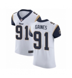 Men's Los Angeles Rams #91 Greg Gaines White Vapor Untouchable Elite Player Football Jersey