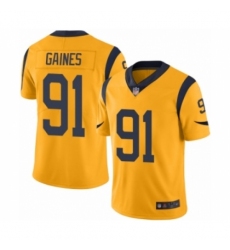Youth Los Angeles Rams #91 Greg Gaines Limited Gold Rush Vapor Untouchable Football Jersey