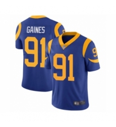 Youth Los Angeles Rams #91 Greg Gaines Royal Blue Alternate Vapor Untouchable Limited Player Football Jersey