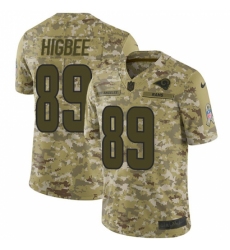 Men's Nike Los Angeles Rams #89 Tyler Higbee Limited Camo 2018 Salute to Service NFL Jersey
