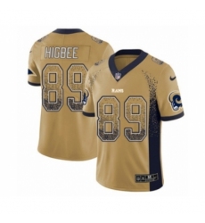 Men's Nike Los Angeles Rams #89 Tyler Higbee Limited Gold Rush Drift Fashion NFL Jersey